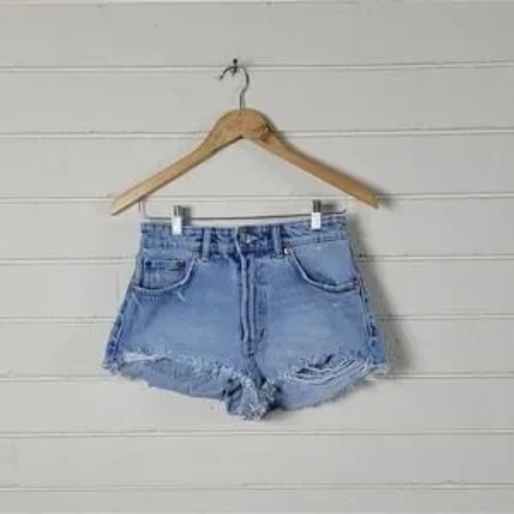 High Rise Denim Shorts
